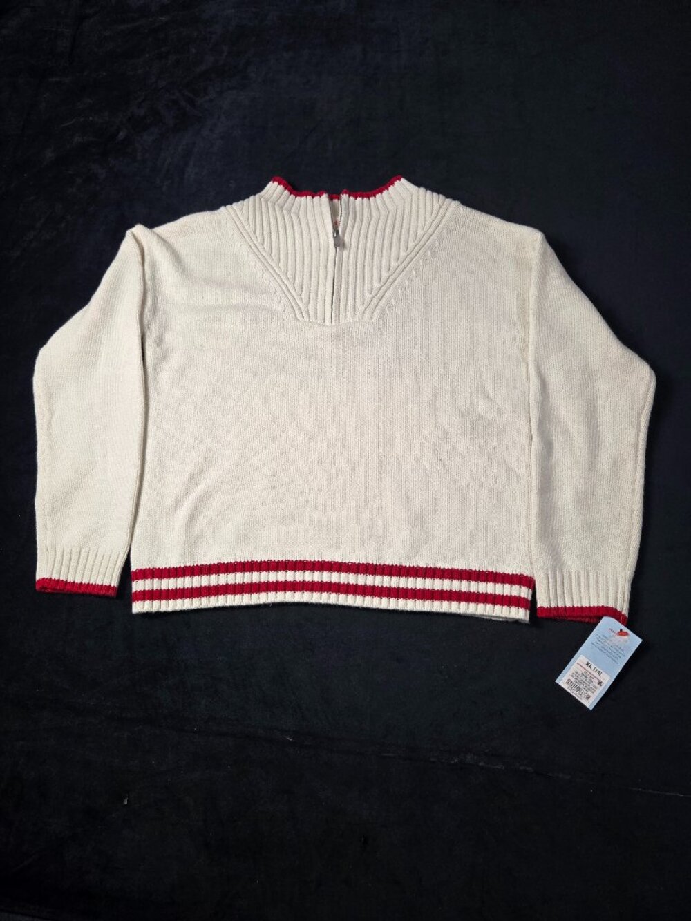 Cat & Jack Girls XL 14 American Flag Quarter Zip Knit Sweater NWT